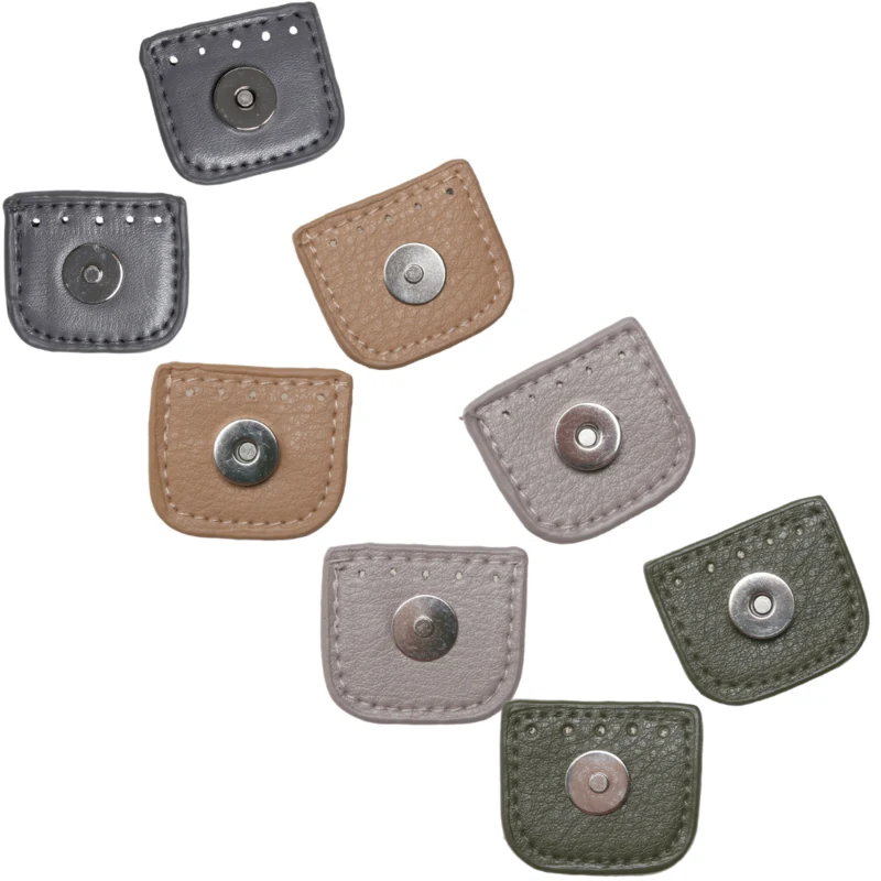 Go Handmade Cierre Magnético a Presión 4 cm Gris, albaricoque, beige y verde con plata
