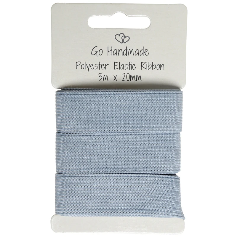 Go Handmade Banda Elástica: 3 m x 20 mm, Gris/azul