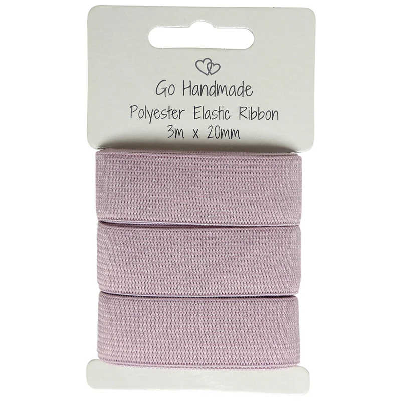 Go Handmade Banda Elástica: 3 m x 20 mm, Rosa vintage