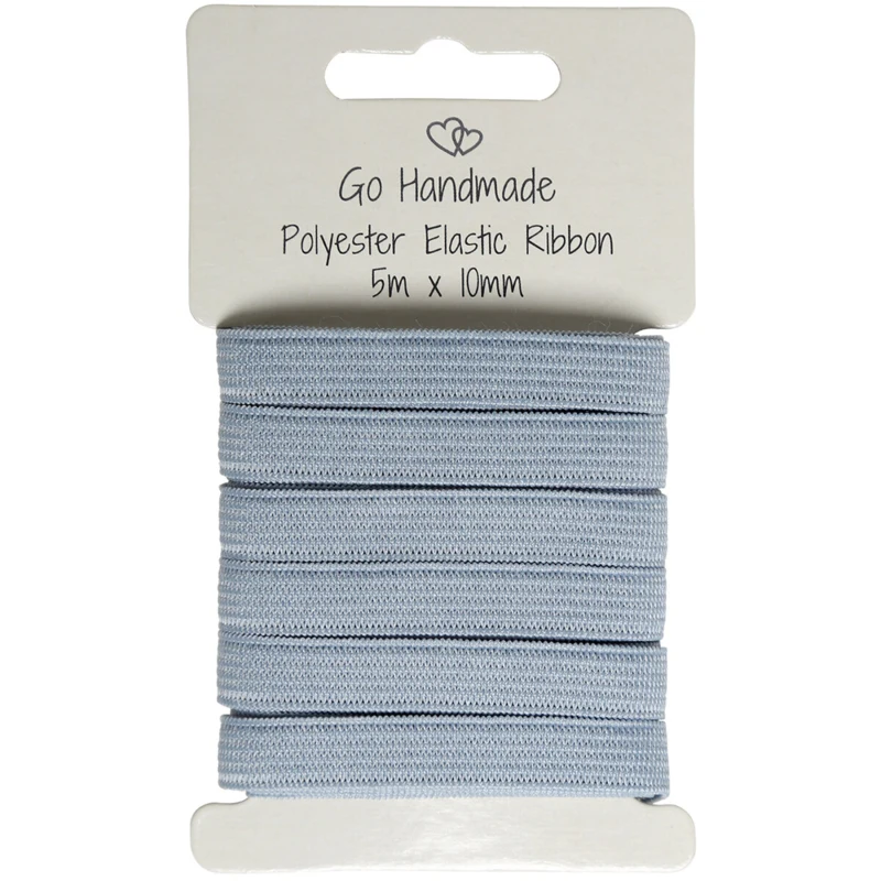Go Handmade Banda Elástica: 5 m x 10 mm, Gris/azul