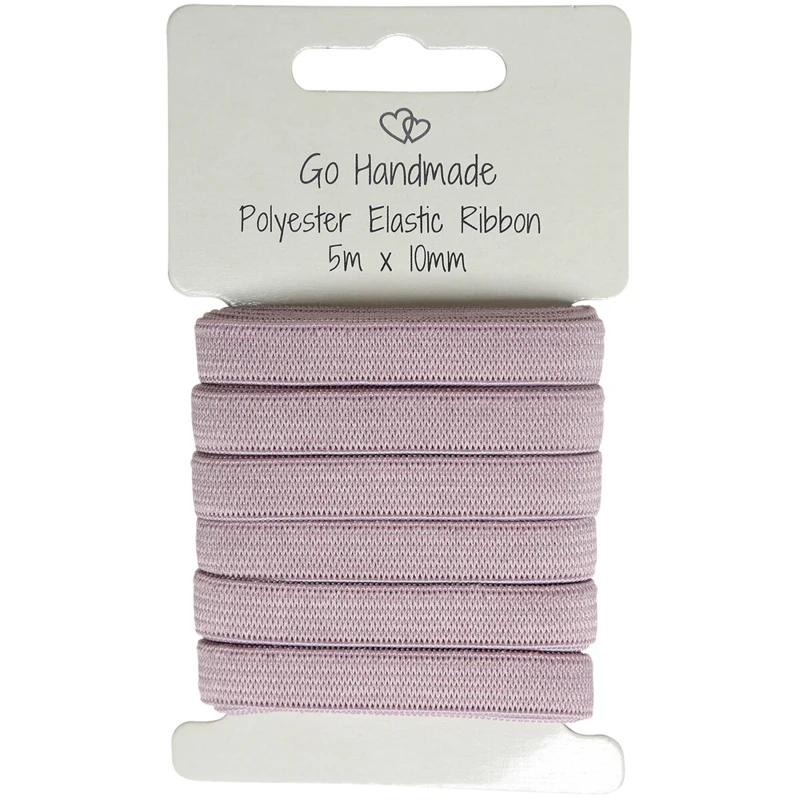 Go Handmade Banda Elástica: 5 m x 10 mm, Rosa vintage