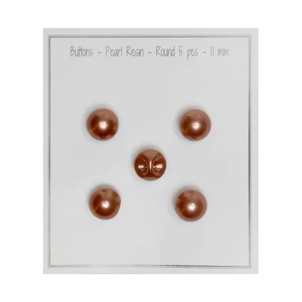 Go Handmade Botones de perla: Redondo, Marrón pastel