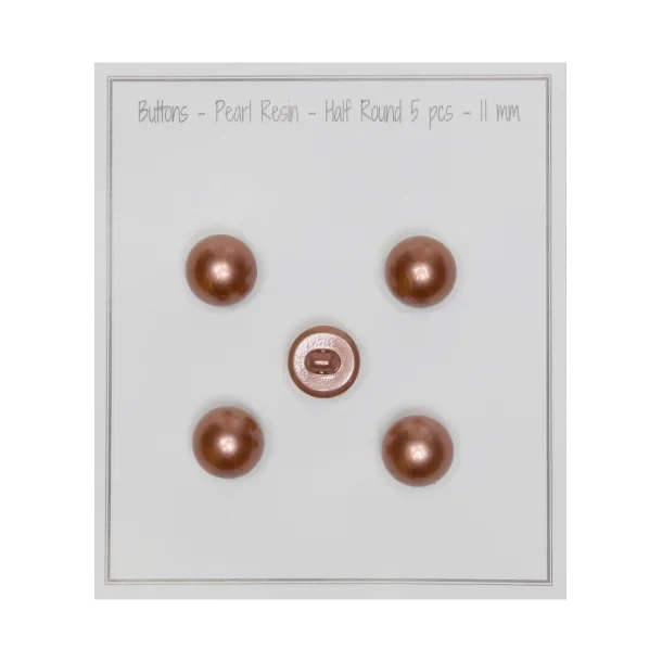 Go Handmade Botones de perla: Semirredondo, Marrón pastel