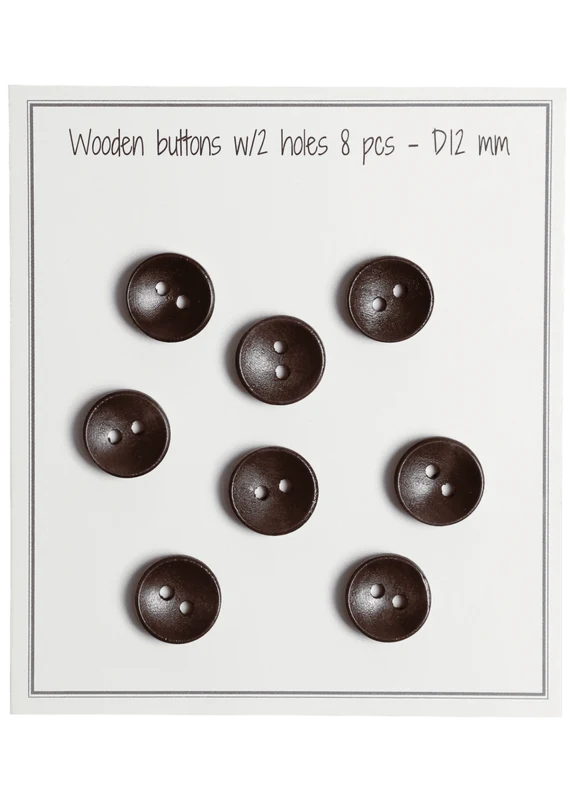 Go Handmade Botones Profundos de Madera, Oscuros: 12 mm