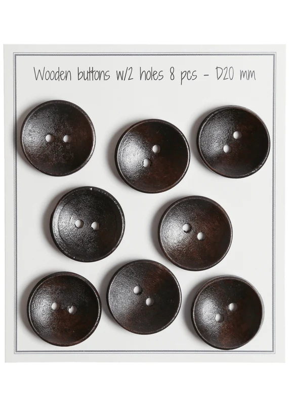 Go Handmade Botones Profundos de Madera, Oscuros: 20 mm