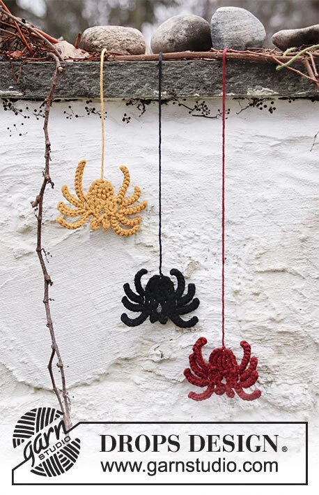 Extra 0-1427 Miss Spider by DROPS Design — Araña con cuerpo de unos 5,5 cm. Utiliza unos 8 g; el kit contiene un ovillo completo. — 4