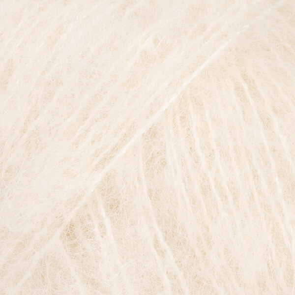 DROPS Brushed Alpaca Silk 01 Blanco hueso (Uni Colour)