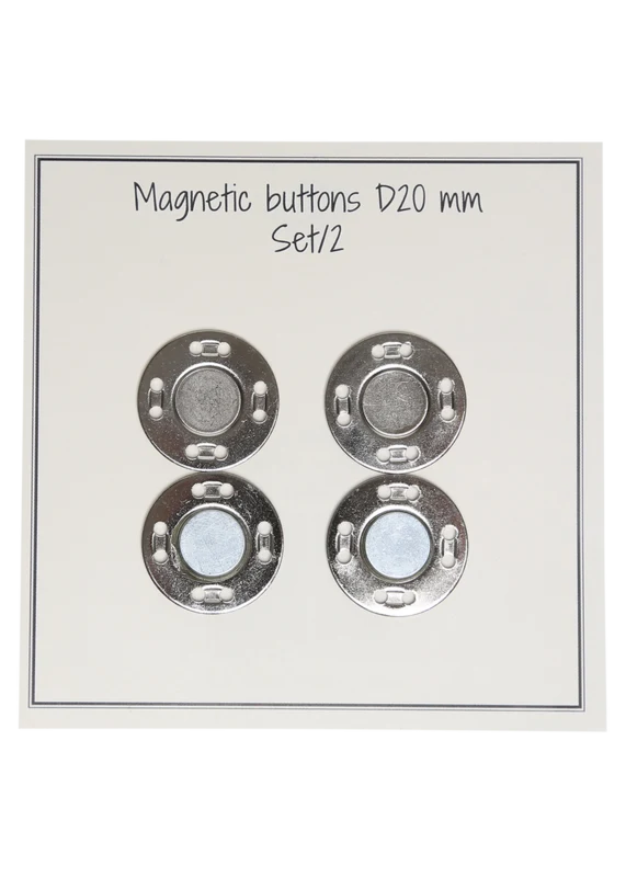 Go Handmade Botones magnéticos 20 mm (2 piezas): Plata
