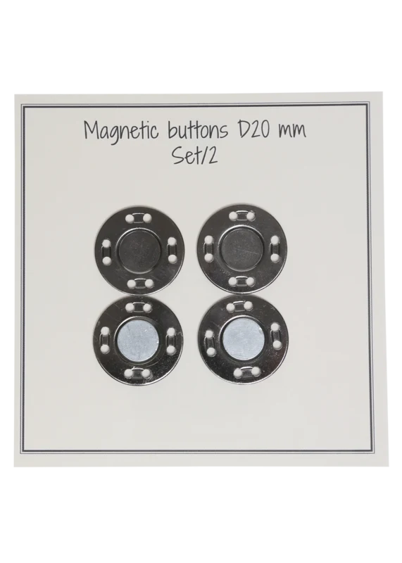 Go Handmade Botones magnéticos 20 mm (2 piezas): Gris