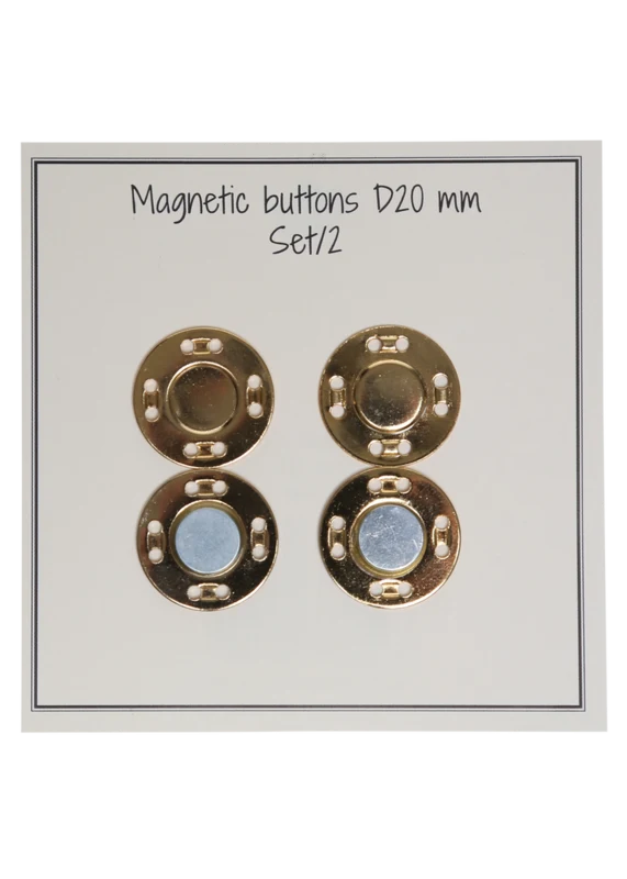 Go Handmade Botones magnéticos 20 mm (2 piezas): Oro