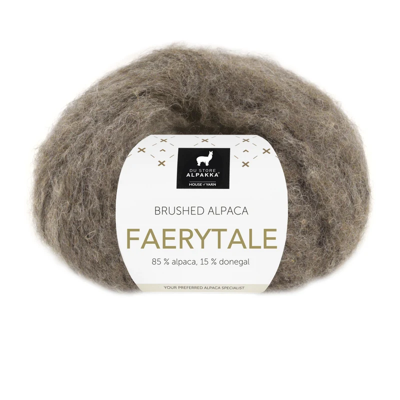 Du Store Alpakka Faerytale 817 Tweed jaspeado gris-marrón oscuro