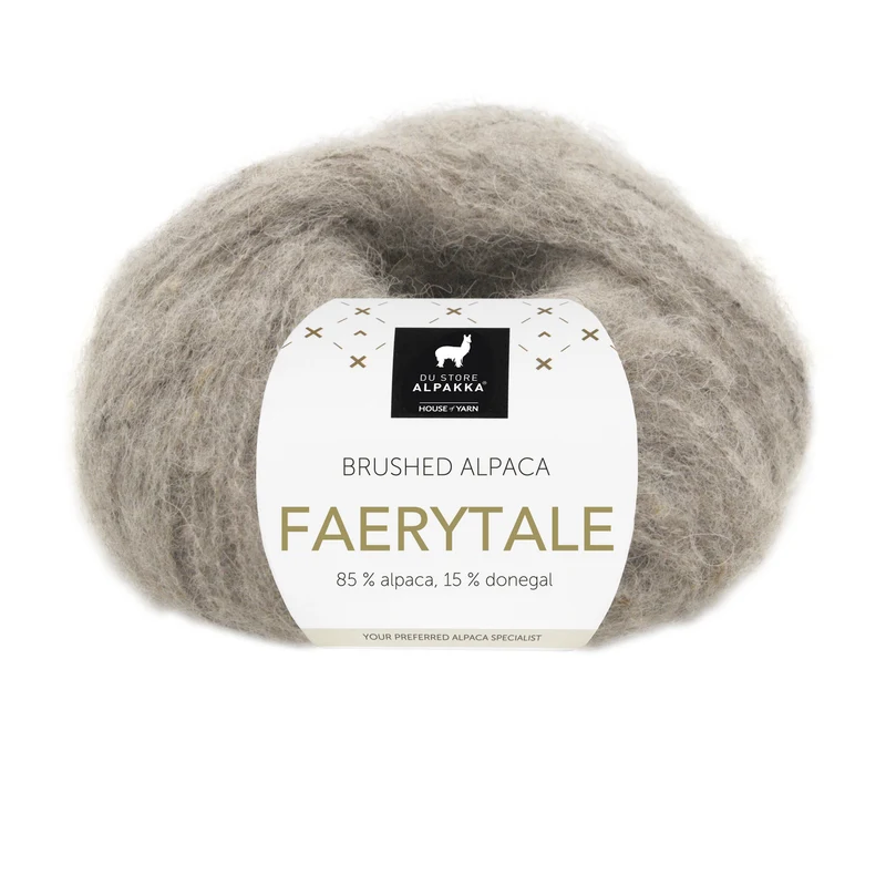 Du Store Alpakka Faerytale 816 Tweed jaspeado gris-marrón claro