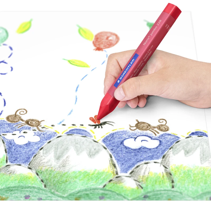 STAEDTLER Noris Club jumbo 229 Crayones de cera, 12 piezas – Aplicación