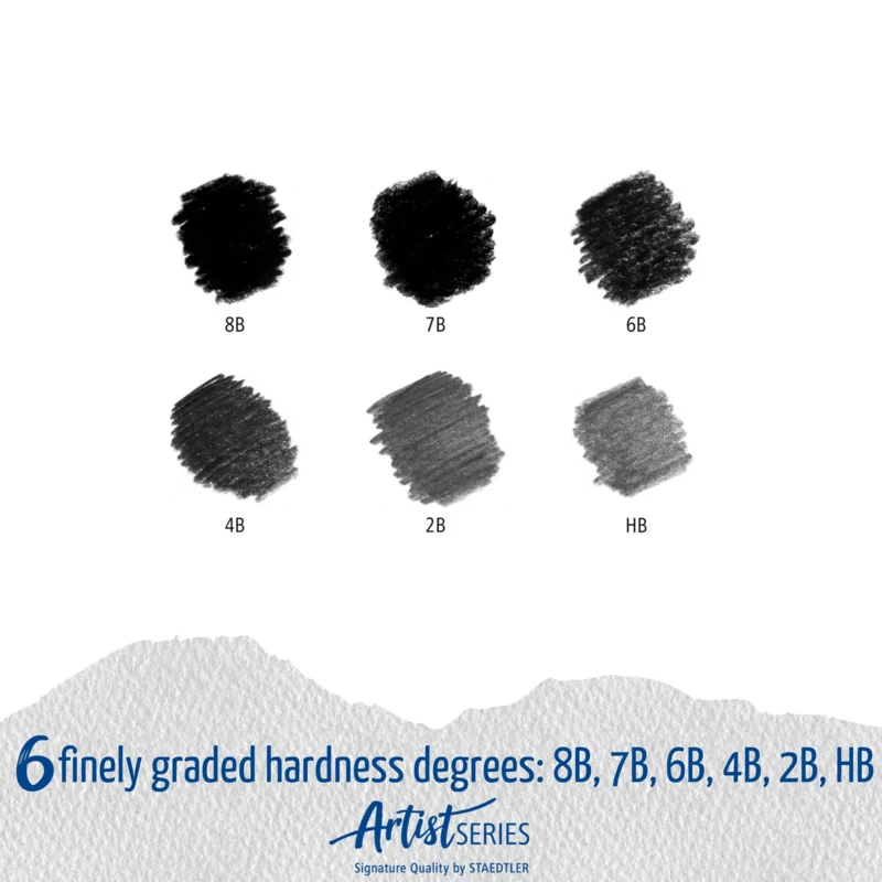 STAEDTLER Mars Lumograph Lapices Artisticos, 6 piezas – Degree