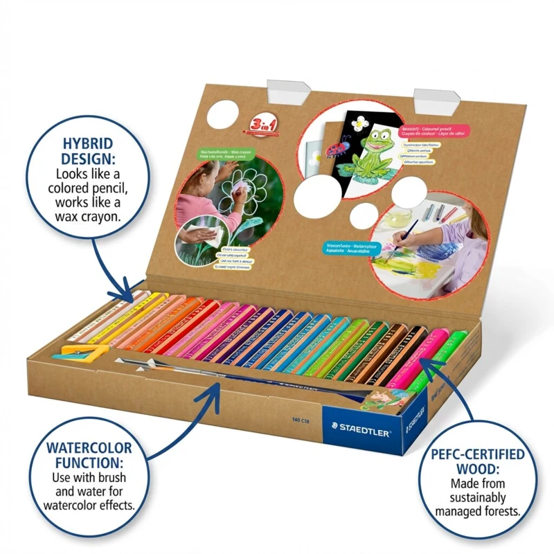 STAEDTLER Lápices de colores Buddy 3 en 1, 18 unidades – Main