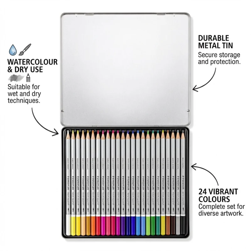 STAEDTLER Karat Lápices de Colores Acuarelables, 24 piezas – Imagen principal abierto