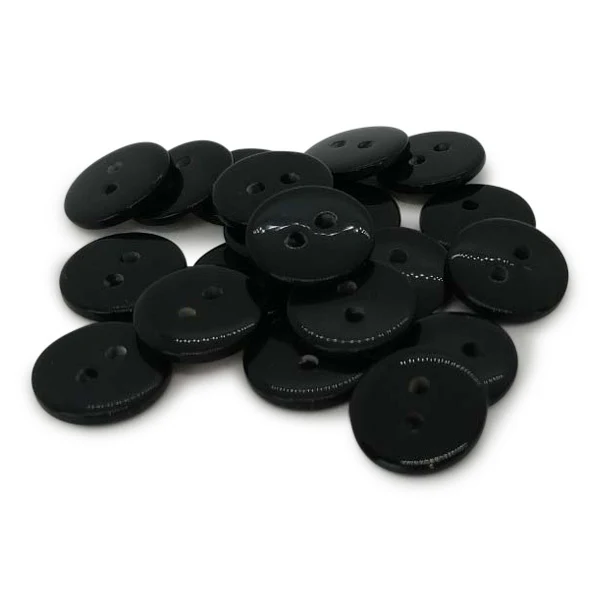 HobbyArts Botones redondos de plástico negro, 12,5 mm, 20 piezas