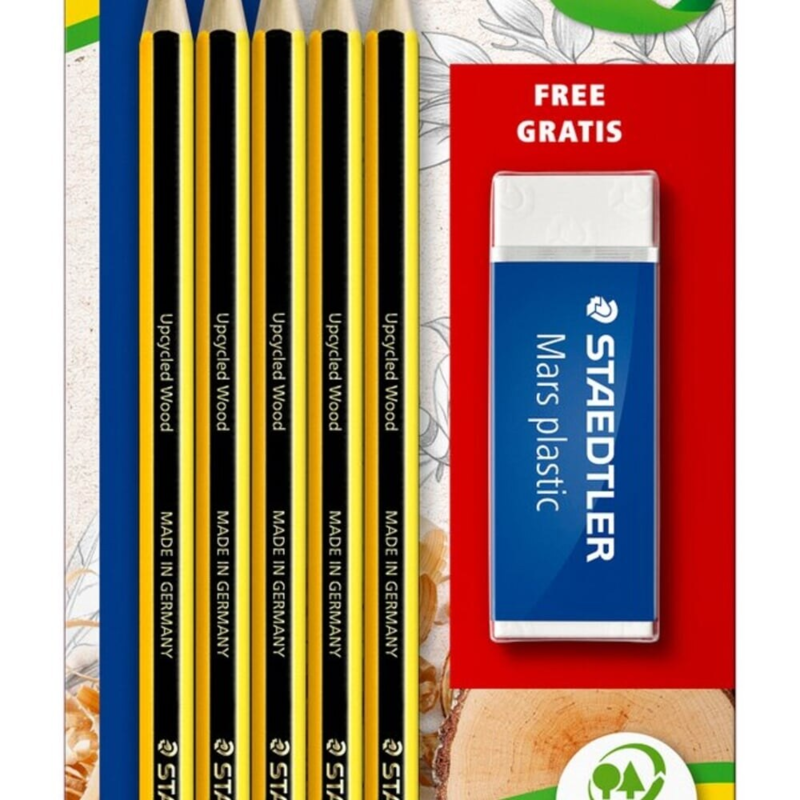 STAEDTLER Noris Lápices HB y borrador, 5 + 1 ud.