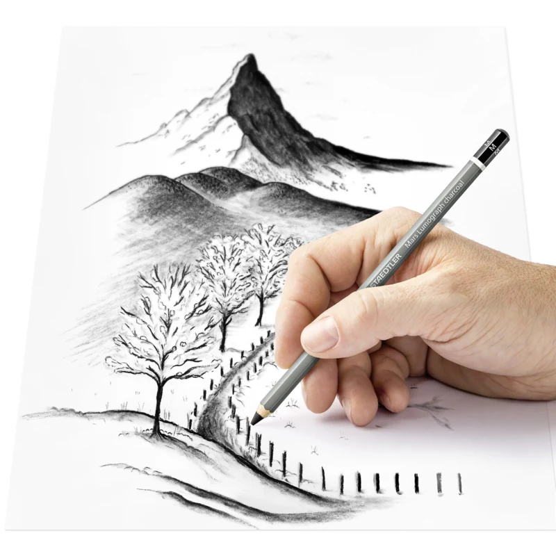 STAEDTLER Mars Lumograph Lápiz de grafito acuarelableo, 3 + 1 ud. – Aplicación