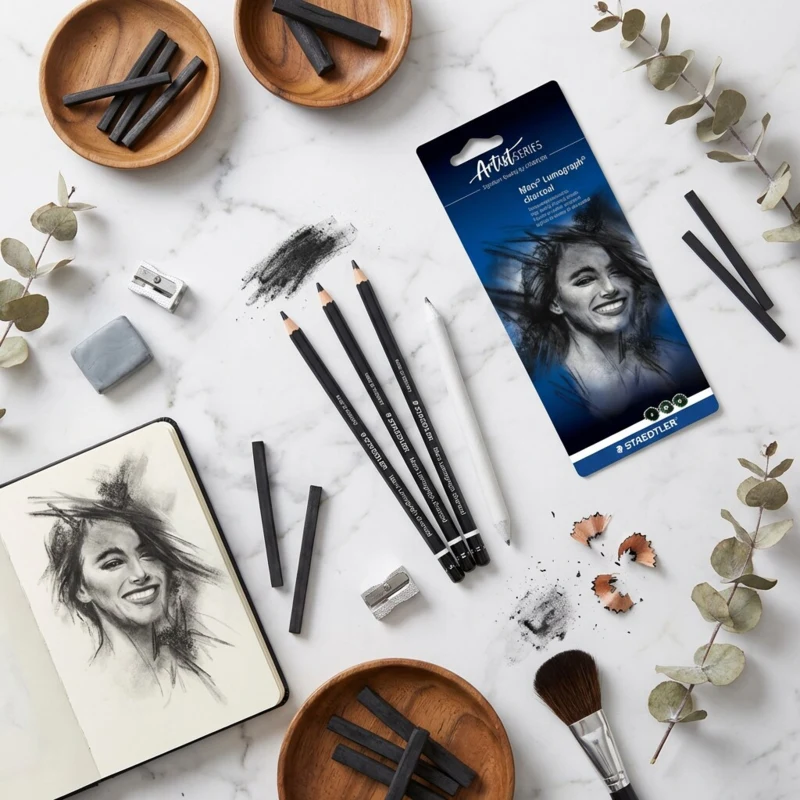 STAEDTLER Mars Lumograph Lápiz de grafito acuarelableo, 3 + 1 ud. – Imagen principal