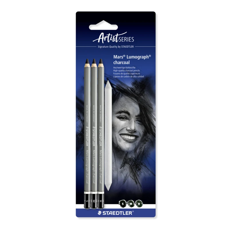 STAEDTLER Mars Lumograph Lápiz de grafito acuarelableo, 3 + 1 ud. – Imagen principal