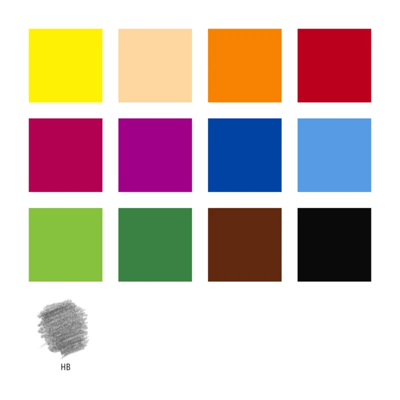 STAEDTLER Noris Club Lápices de Colores + Lápiz y Goma de Borrar, 12 + 2 piezas – Colours