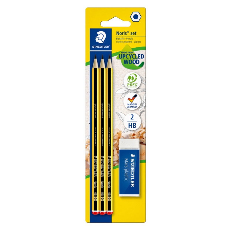 STAEDTLER Noris Lápices y borrador, 3 + 1 ud.