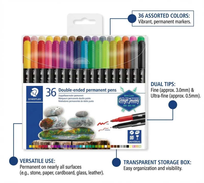 STAEDTLER Plumones permanentes dobles, 36 unidades – TB36