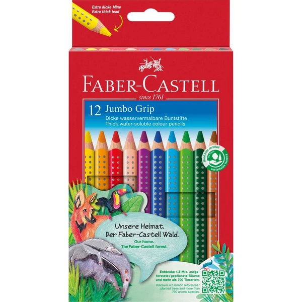 Faber-Castell Jumbo Grip acuarela triangular 12 uds