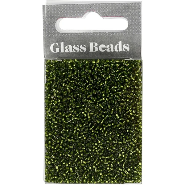 Rocallas, cuentas de vidrio 1,7 mm Pasto verde