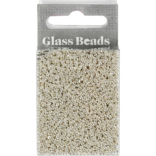 Rocallas, cuentas de vidrio 1,7 mm Metal plateado