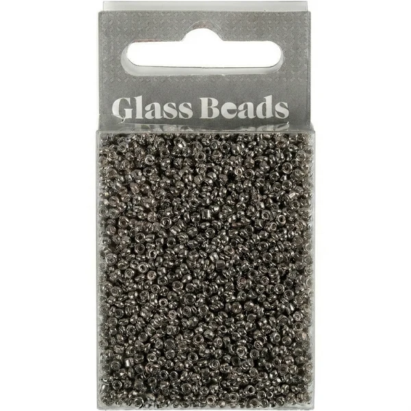Rocallas, cuentas de vidrio 1,7 mm Metal gris