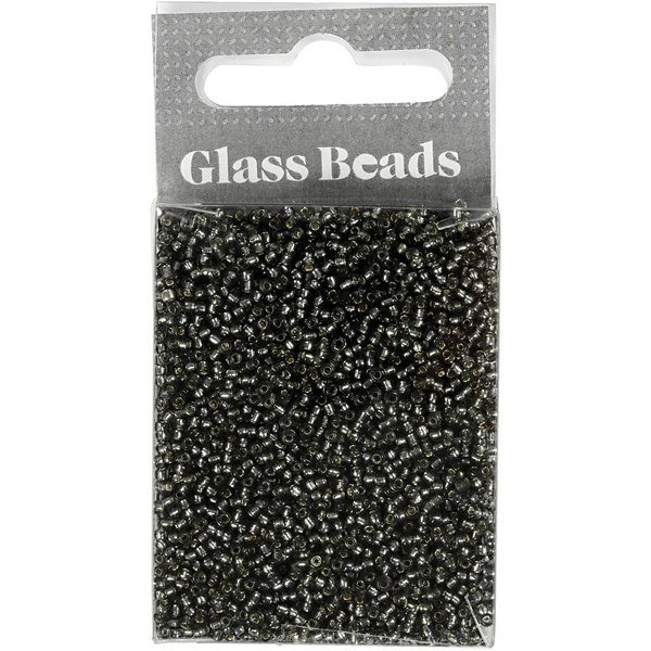 Rocallas, cuentas de vidrio 1,7 mm Verde gris