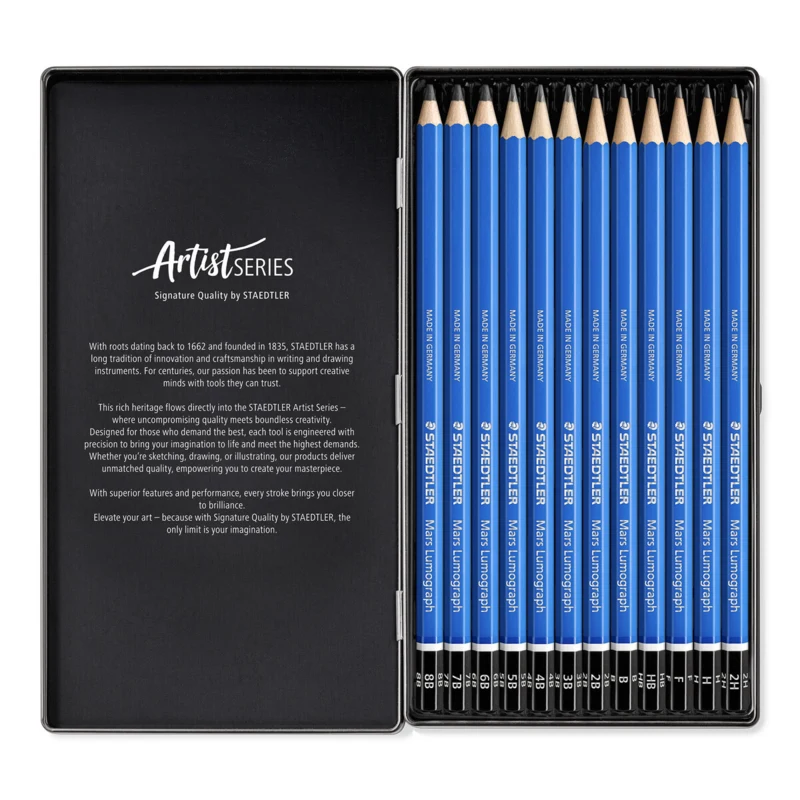 STAEDTLER Mars Lumograph Lápices, 12 piezas – Imagen principal abierto