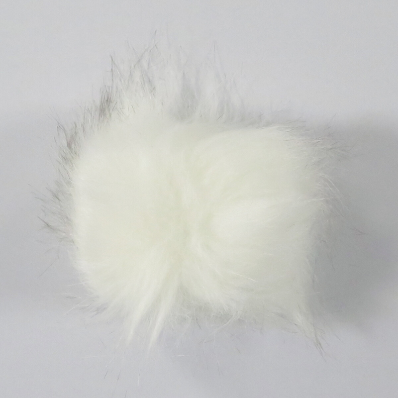 Pompon Akryl, 12 cm Blanco