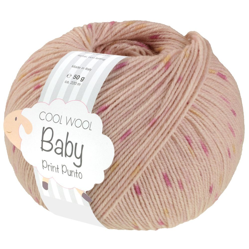 Lana Grossa Cool Wool Baby 370 Beige rosado/Rosa/Amarillo