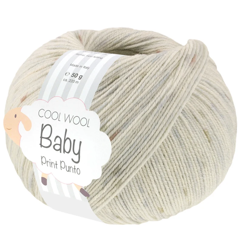 Lana Grossa Cool Wool Baby 376 Gris plateado/Topo/Gris claro
