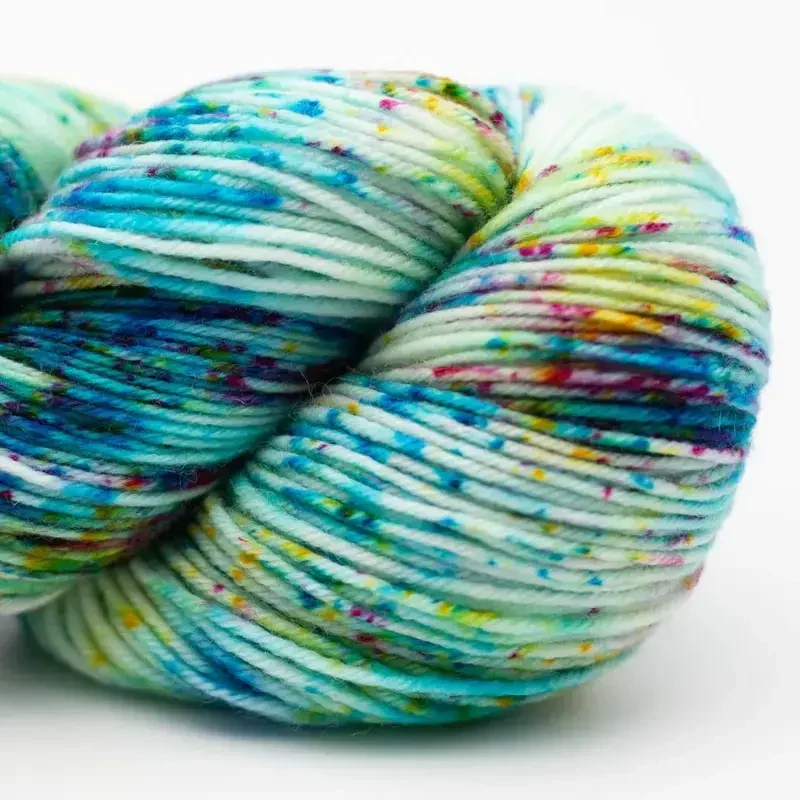 Kremke Soul Wool Lazy Lion 1203 Azurro sunny rain forest spreckled chaotic