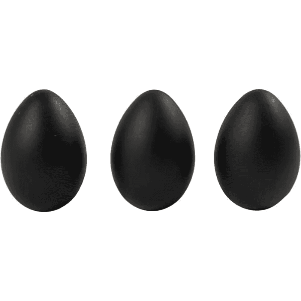 Huevo Plástico Negro 6 cm, 12 uds.