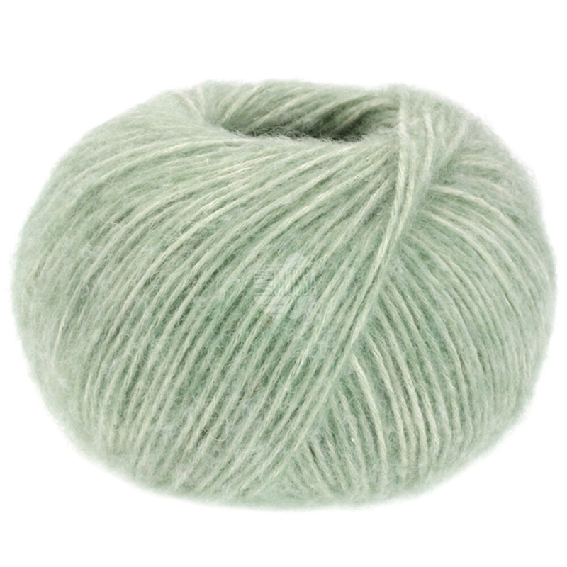 Lana Grossa Natural Alpaca Pelo 14 Verde claro jaspeado