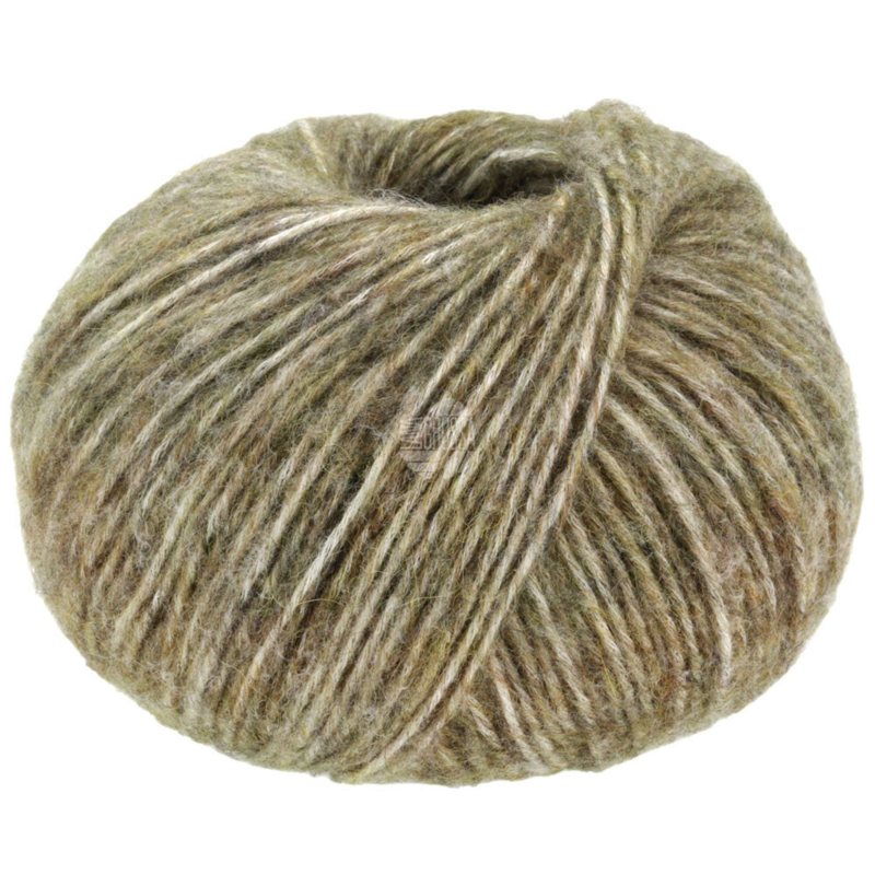 Lana Grossa Natural Alpaca Pelo 21 Verde heno jaspeado