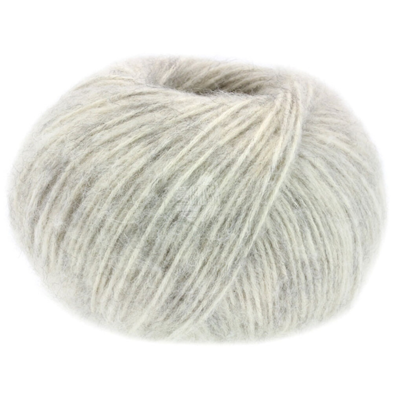 Lana Grossa Natural Alpaca Pelo 02 Blanco crudo/gris claro