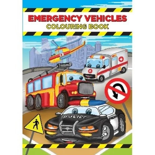 Libro para colorear A4 Vehículos de emergencia, 16 páginas