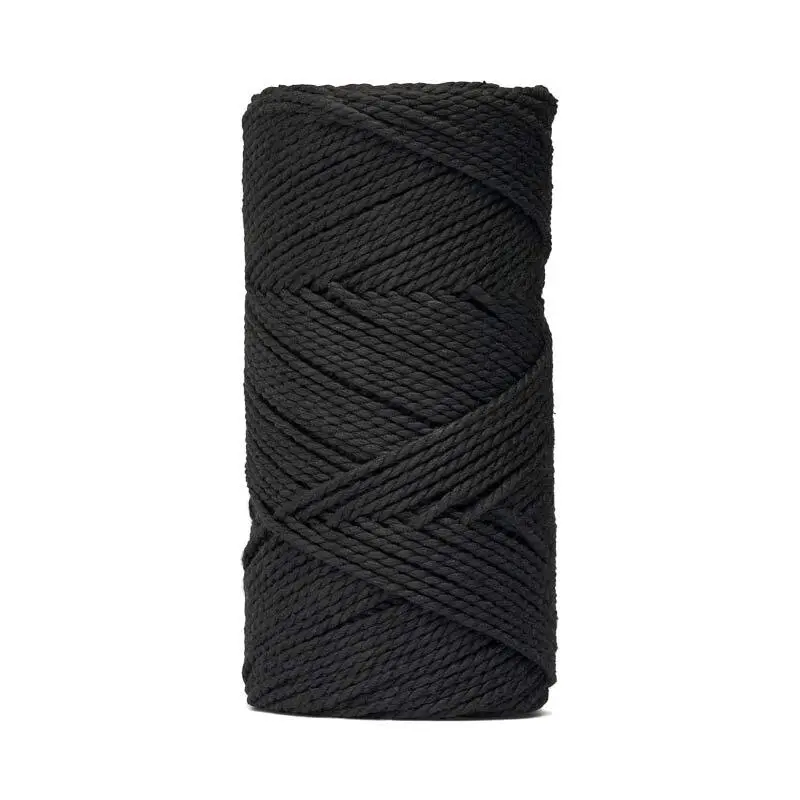 LindeHobby Macrame Lux, Cordel de algodón, 2 mm Negro