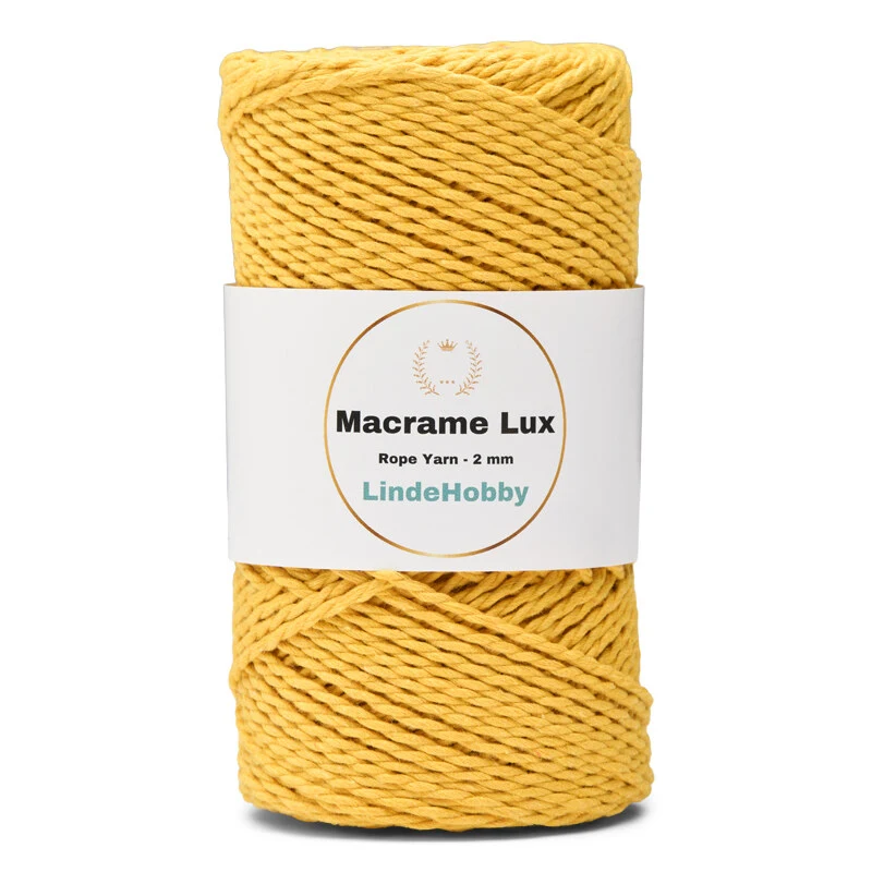 LindeHobby Macrame Lux, Rope Yarn, 2 mm 07 Amarillo