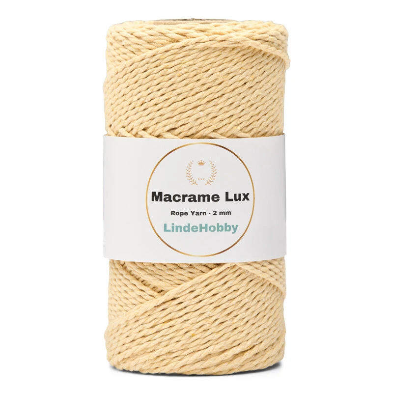 LindeHobby Macrame Lux, 2 mm 08 Amarillo claro