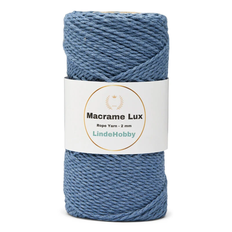 LindeHobby Macrame Lux, Rope Yarn, 2 mm 13 Azul