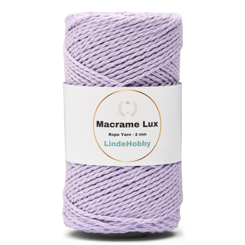 LindeHobby Macrame Lux, Rope Yarn, 2 mm 14 Lila claro