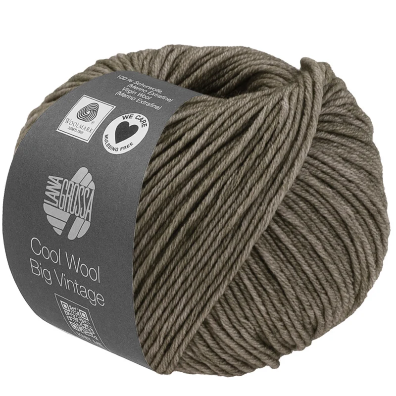 Lana Grossa Cool Wool Big Vintage 96 Verde grisáceo