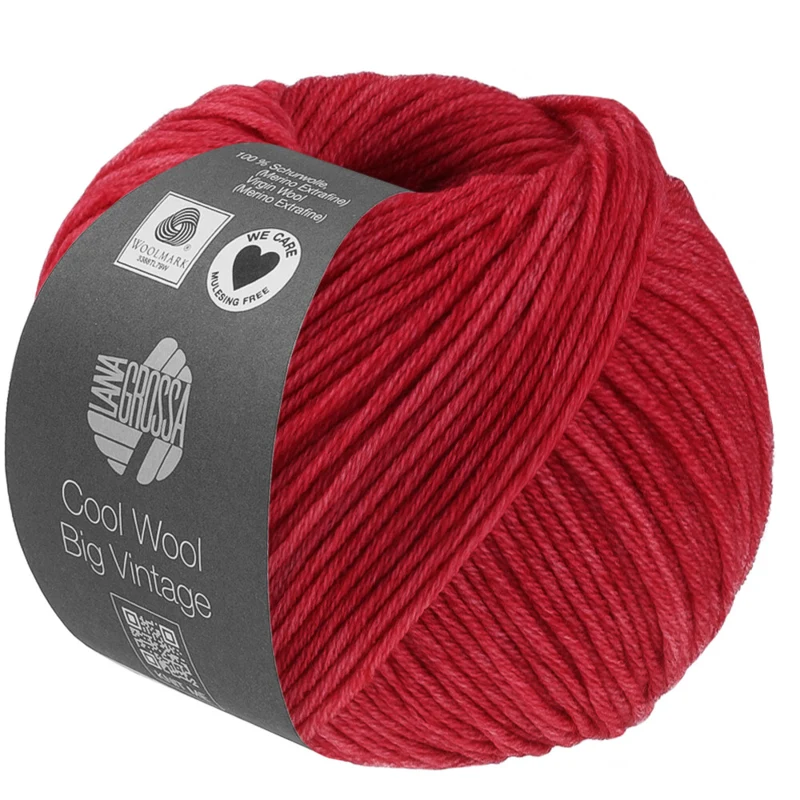 Lana Grossa Cool Wool Big Vintage 95 Rojo
